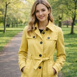 Jacob Bright Yellow Trench Coat with Belt